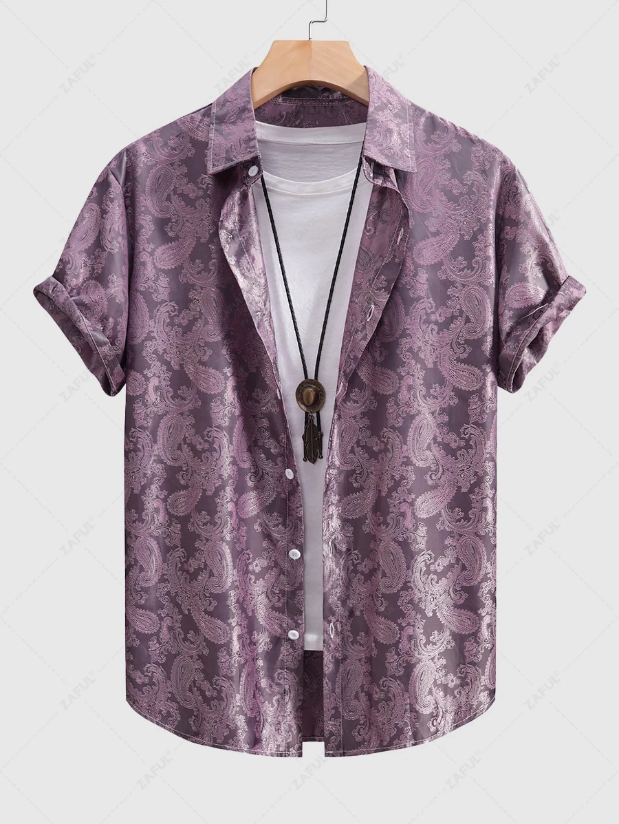 2025 Hawaiian men's summer designer shirt 3d retro paisley print Hawaiian shirt casual short sleeve floral fashion vintage