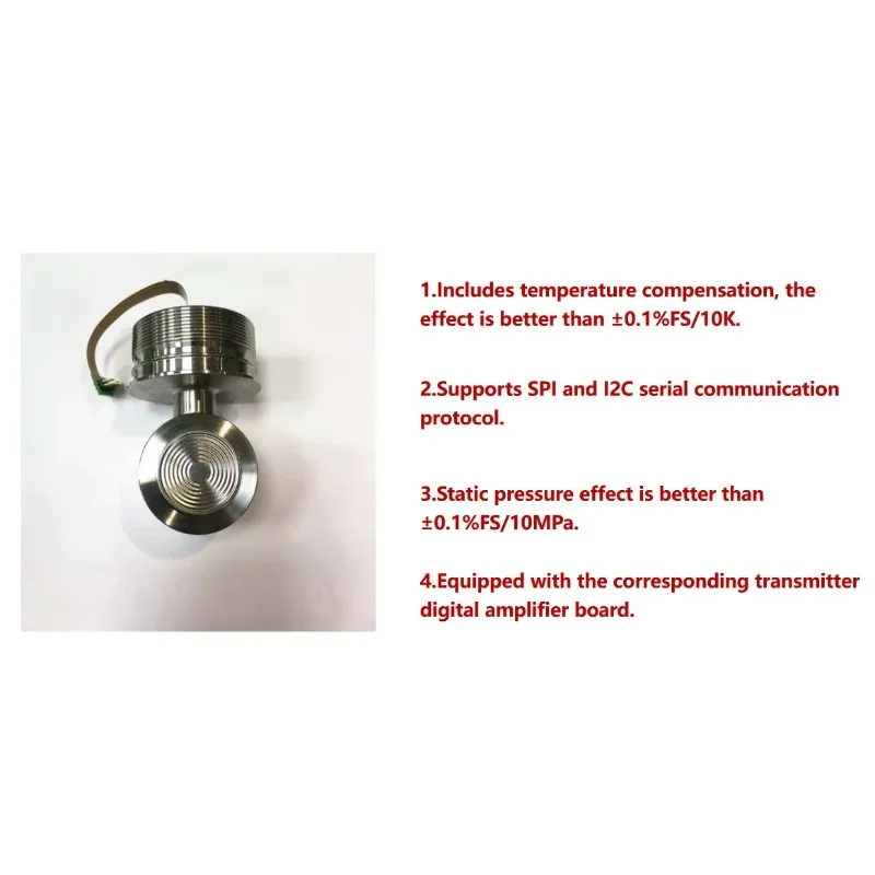 High-precision pressure sensor with temperature compensation, IP65 protection rating