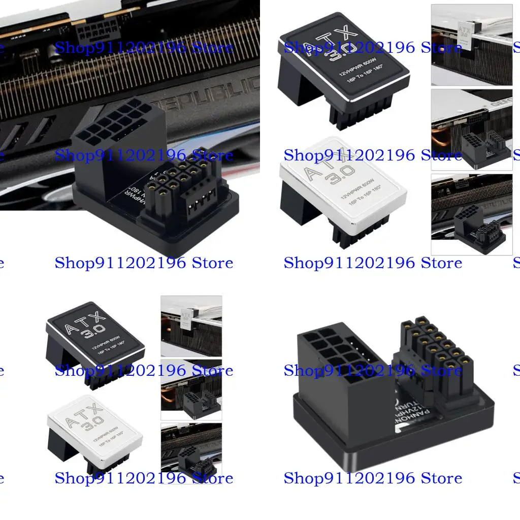 

P82A Graphics Card PCI-E 16 Pin U Turn 180 Degree Connector Power Adapter PH316