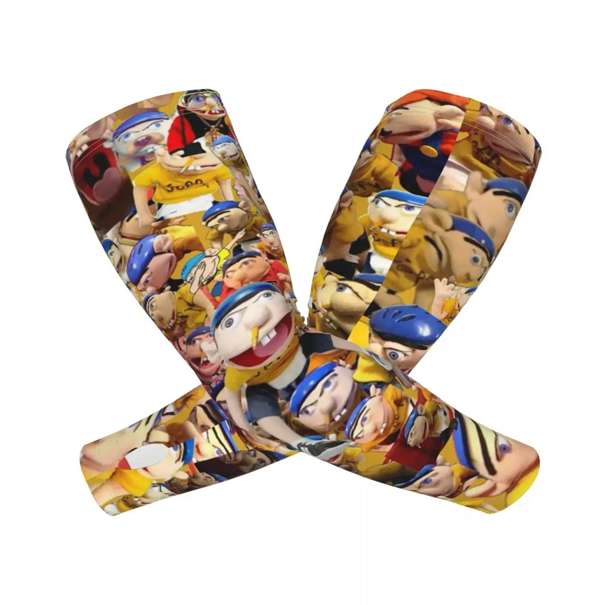 Jeffy Puppet Manicotti per braccioli da esterno Copertura di protezione solare UV Manicotti per tatuaggi da ciclismo estivi in seta ghiacciata