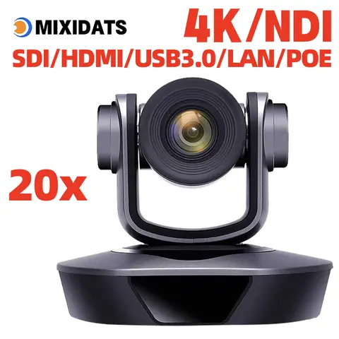4K PTZ 카메라 10x 20x 줌 HDMI,SDI,LAN,USB,NDI,POE,60FPS,30FPS 화상 회의 카메라 교회 라이브 방송 지원
