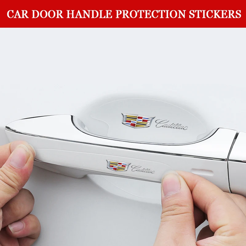Pegatinas de protección de manija de puerta de coche de TPU para Cadillac Escalade CTS ATS SRX Deville BLS XT4 XT5 XT6 STS XTS SLR XLR CT4 CT5 CT6