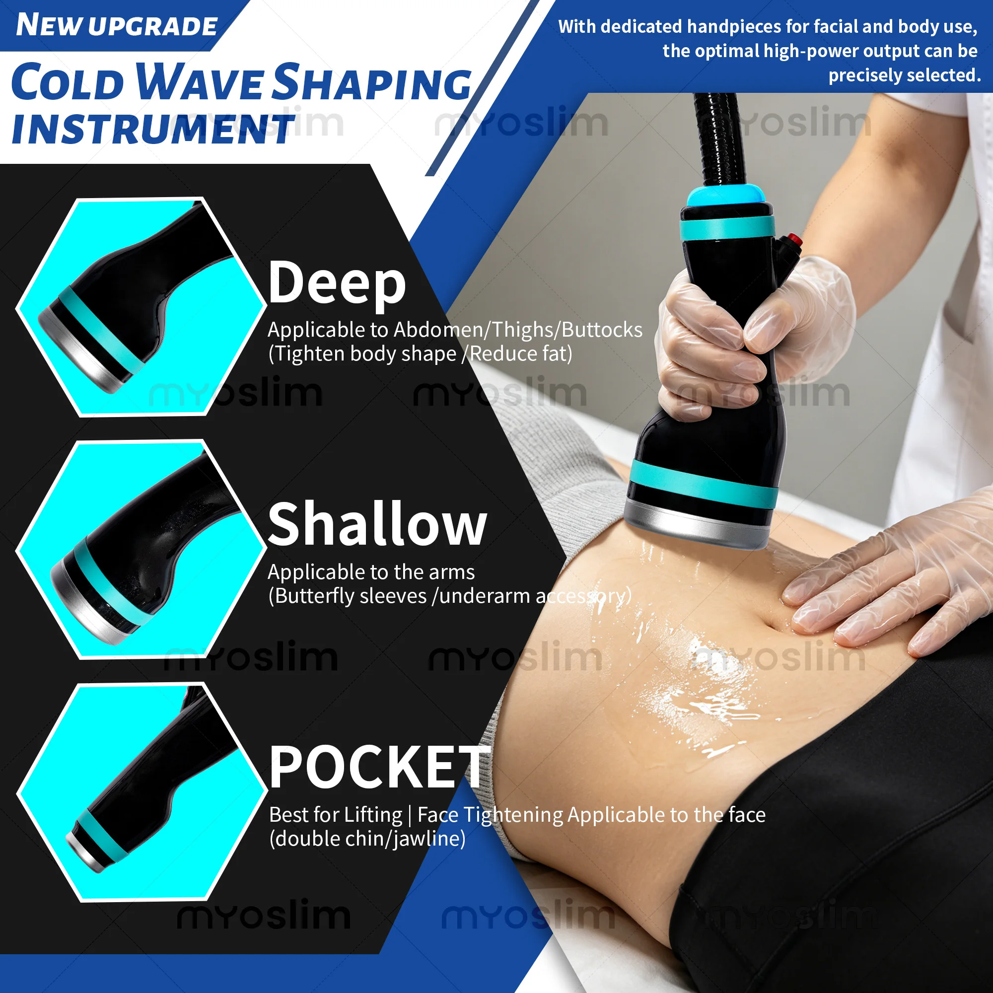 Shaping Body Contouring Device Cold Wave Microwave Fat Burner Machine Arm Face Abdomen Thigh Slimming Cellulite Reduction Tool