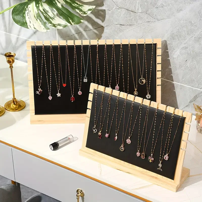 الصلبة قلادة خشبية الإطار الأزياء والمجوهرات عرض الإطار قلادة دعم عرض المجوهرات الدعائم #2