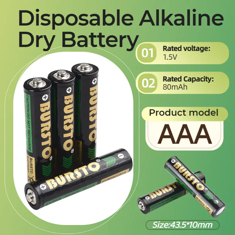 

1.5V AAA Carbon Zinc Batteries (UM4) Safe & Explosion-Proof, No Mercury Long-Lasting Power for Flashlights Toys Remote Controls