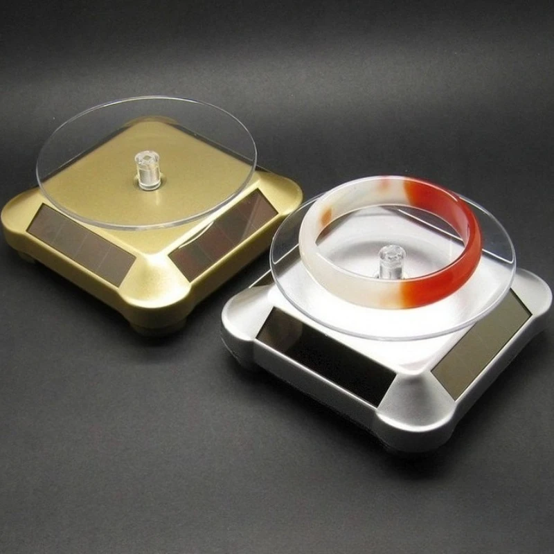 

Solar Showcase 360 Automatic Rotating Turntable Jewelry Organizer Jade Ware Necklace Bracelet Watch Phone Display Stand