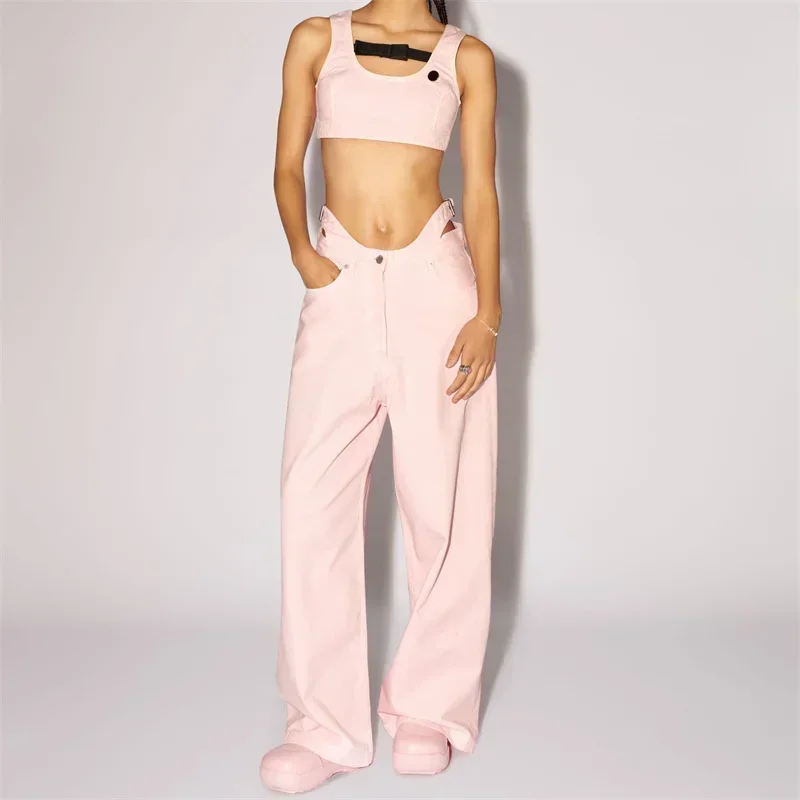 Женские джинсы, роскошные элегантные джинсы 2024 года, женские Мешковатые брюки с завышенной талией, в стиле древних путей, Y2k, корейские отзывы, множество