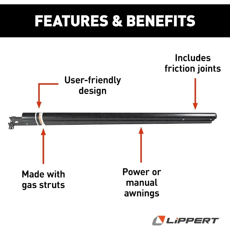 - 281154 Conjunto de brazo de soporte para toldo plano estándar de 69" - Negro