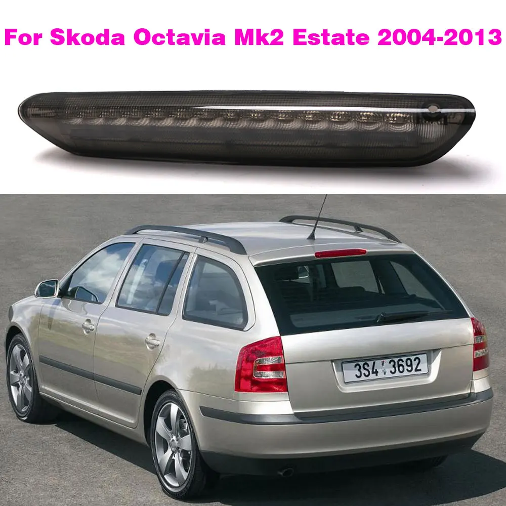 1Z9945097C Black Cover For Skoda Octavia Mk2 Estate 2004 2005 2006 2007 2008-2013 Rear High Level Brake Light Stop LED Lamp