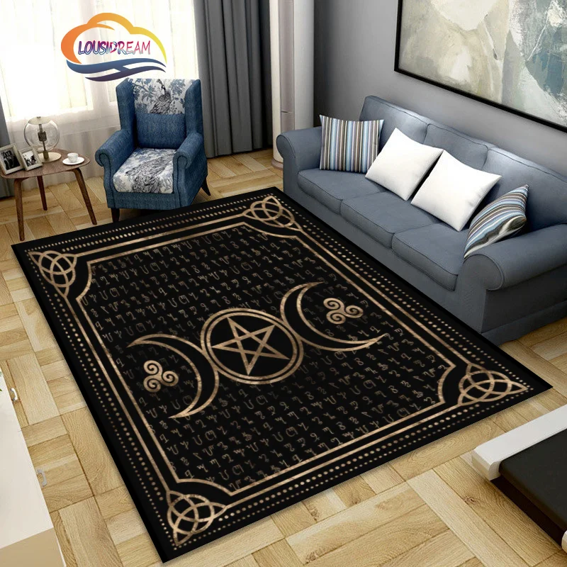 

Gothic Mystic Mat Skull Rug Pentagram Carpet Moon Satanic Chair non-slip Mats Doormat Goth Witch Home Decor