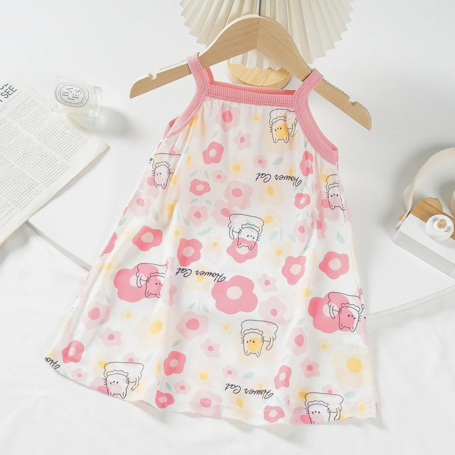 Vestido de verano para niñas pequeñas, ropa informal de algodón con dibujos animados, ropa cómoda para niños de 2 a 7 años, 2024