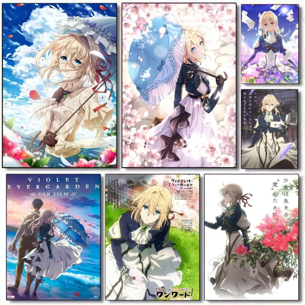 Anime Violet Evergarden Poster Perfect Sticker Self Adhesive Art Designed for Home Dining Office Spaces