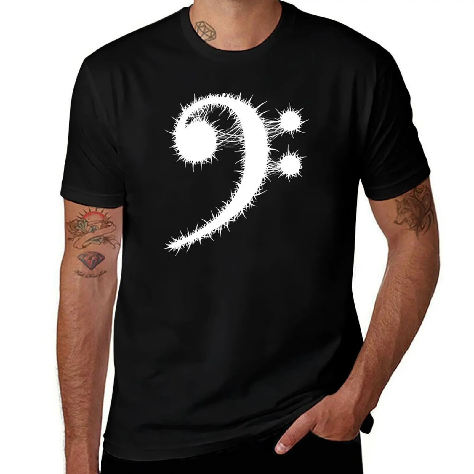 Death Metal Bass Clef (Inverted) T-Shirt anime t shirts for man T-Shirt