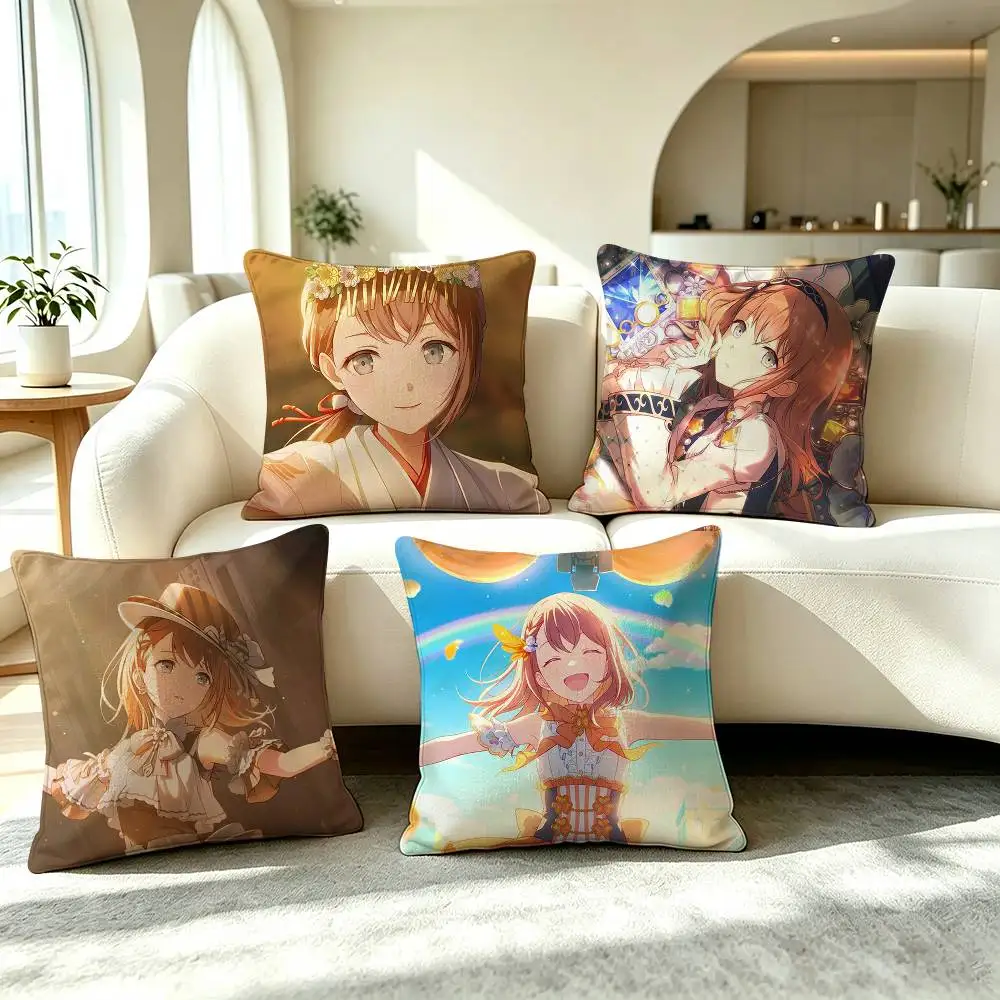 P-Project SEKAI M-Minori Hanasato Pillow Case Square Double-Sided Sofa Cushion Cover Bedroom Bedside Pillow