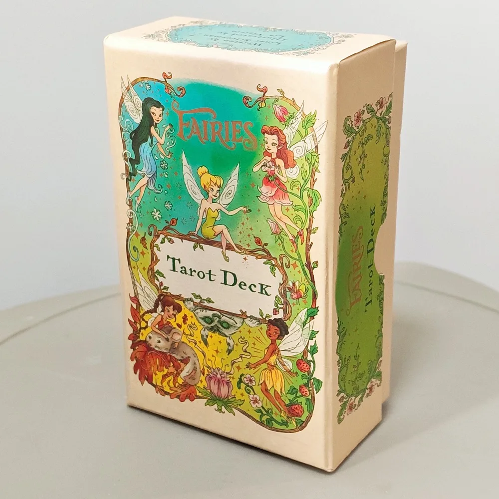 Fairies Tarot Deck in Rigid Box, 78 Pcs Whimsical Fairy Themed Tarot Cards for Beginners, Double-embossed Cardstock 12*7cm