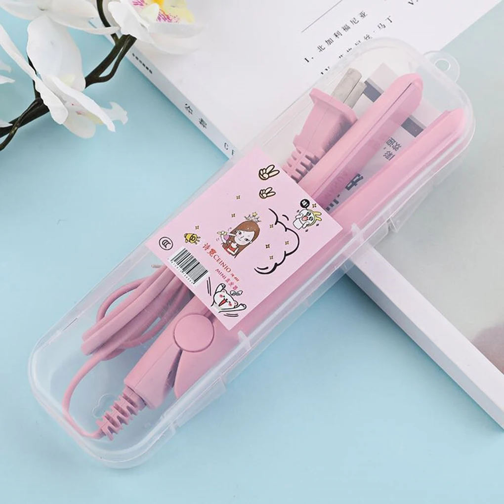 20W 2-in-1 Mini Ceramic Hair Straightener Curler Brush Curling Iron Wand Hair Beauty Tool US Plug