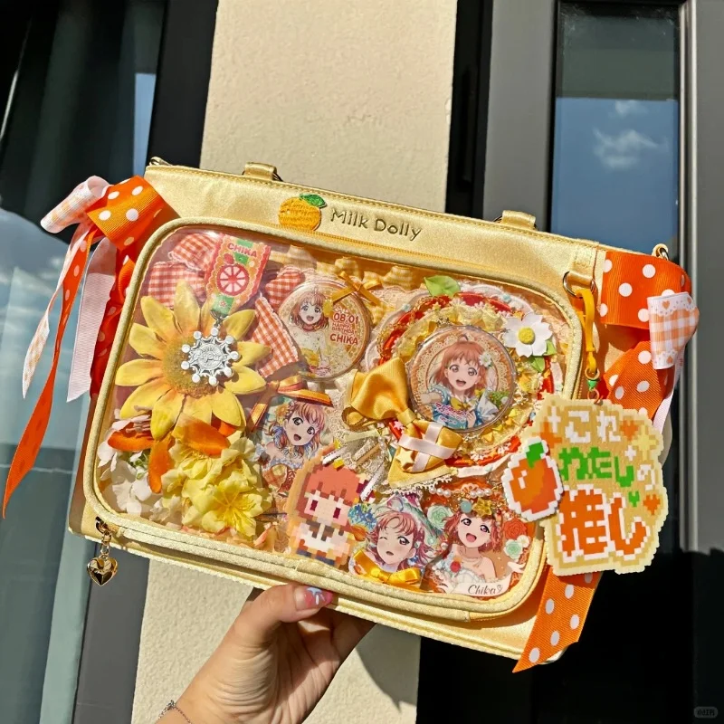 Ita حقيبة أنيقة من الساتان تحت الإبط حقائب كتف أشرطة حلوة القوس شعبية حقيبة يد عصرية شفافة حقيبة بولسا فيكتوريا الألم #6