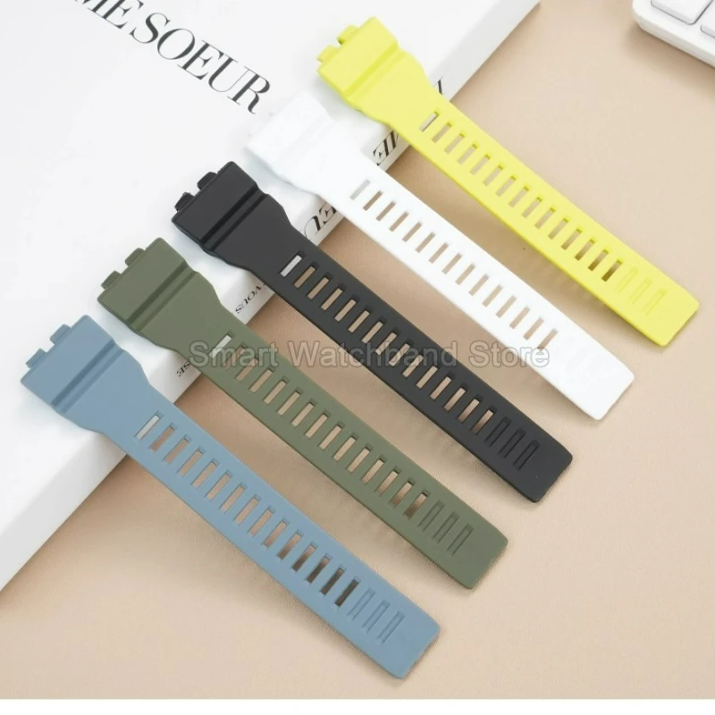 Per Casio GBD-800 GMA-B800 cinturino in resina resistente allo strappo impermeabile verde militare nero grigio dimensione speciale doppia interfaccia convessa