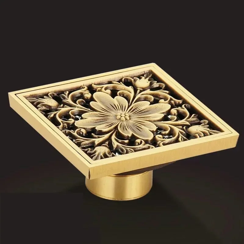 10X10cm antique brass odor proof floor drain bathroom shower room bathroom floor drain odor proof hardware bathroom accessories