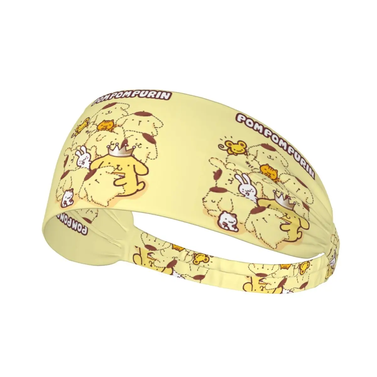 

Custom Cartoon Sanrio Pompompurin Sport Headbands for Women Men Elastic Moisture Wicking Kawaii Anime Workout Sweatband