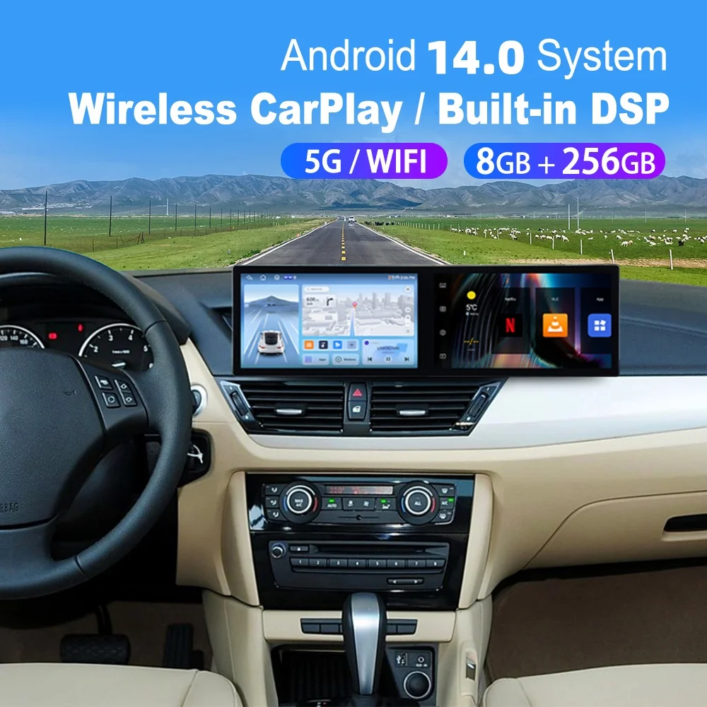 

11.5" Dual Screen 8 Core Qualcomm Android 14 Car Multimedia Automotive For BMW X1 2010-2014 GPS Navigation Car Radio Head Unit