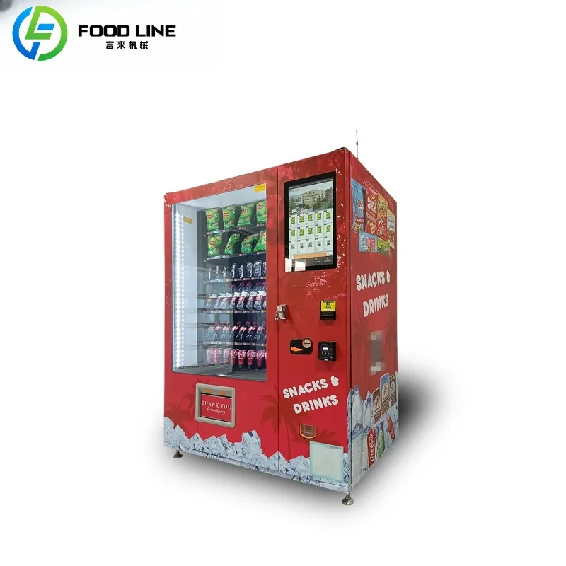 آلة بيع الثلاجة الذكية المخصصة FL، آلية المصعد مع المشروبات الباردة والوجبات الخفيفة