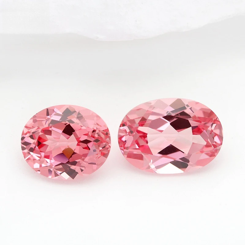Lab Grown Padparadscha Sapphire Sunset Orange Pink Oval Shape Loose Gemstone for Jewelry Making Direct from Gemstone Manufacture