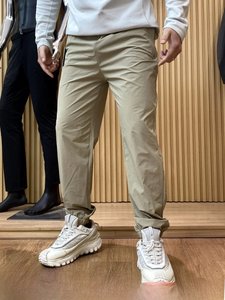 Functional Laser Perforation Lightweight Quick Dry Breathable Elastic Outdoor Casual Pants for Men Spring Summer Loose Fit