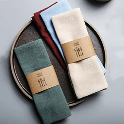 Cotton Linen Dinner Napkin Classic Style Kitchen Soft Tea Towel Dinning Room Washable Reusable Tableware Cloth Placemat