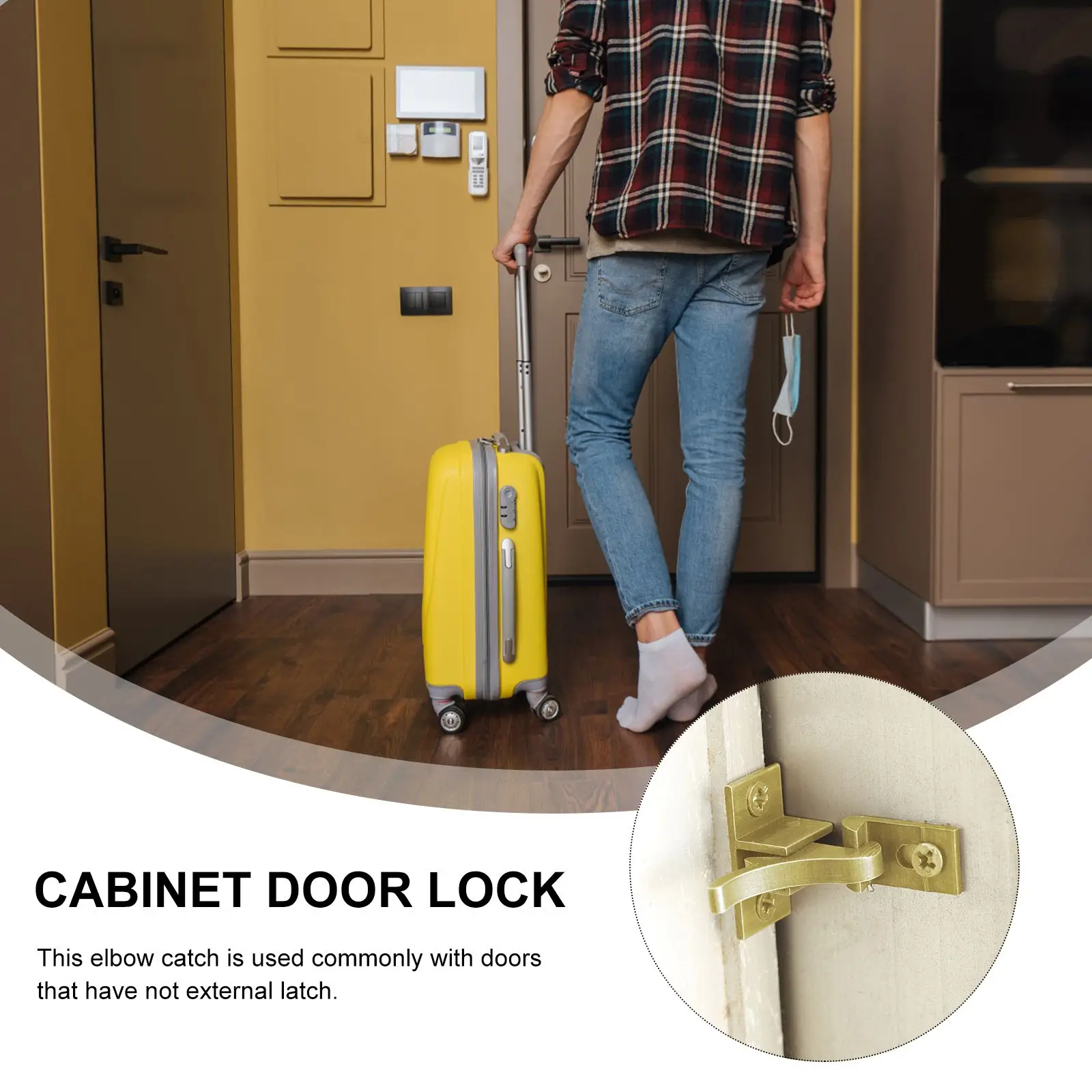 2pcs Heavy Duty Brass Elbow Latches Locks for Doors Windows Cabinets Furniture Sturdy Practical Pure Copper Material