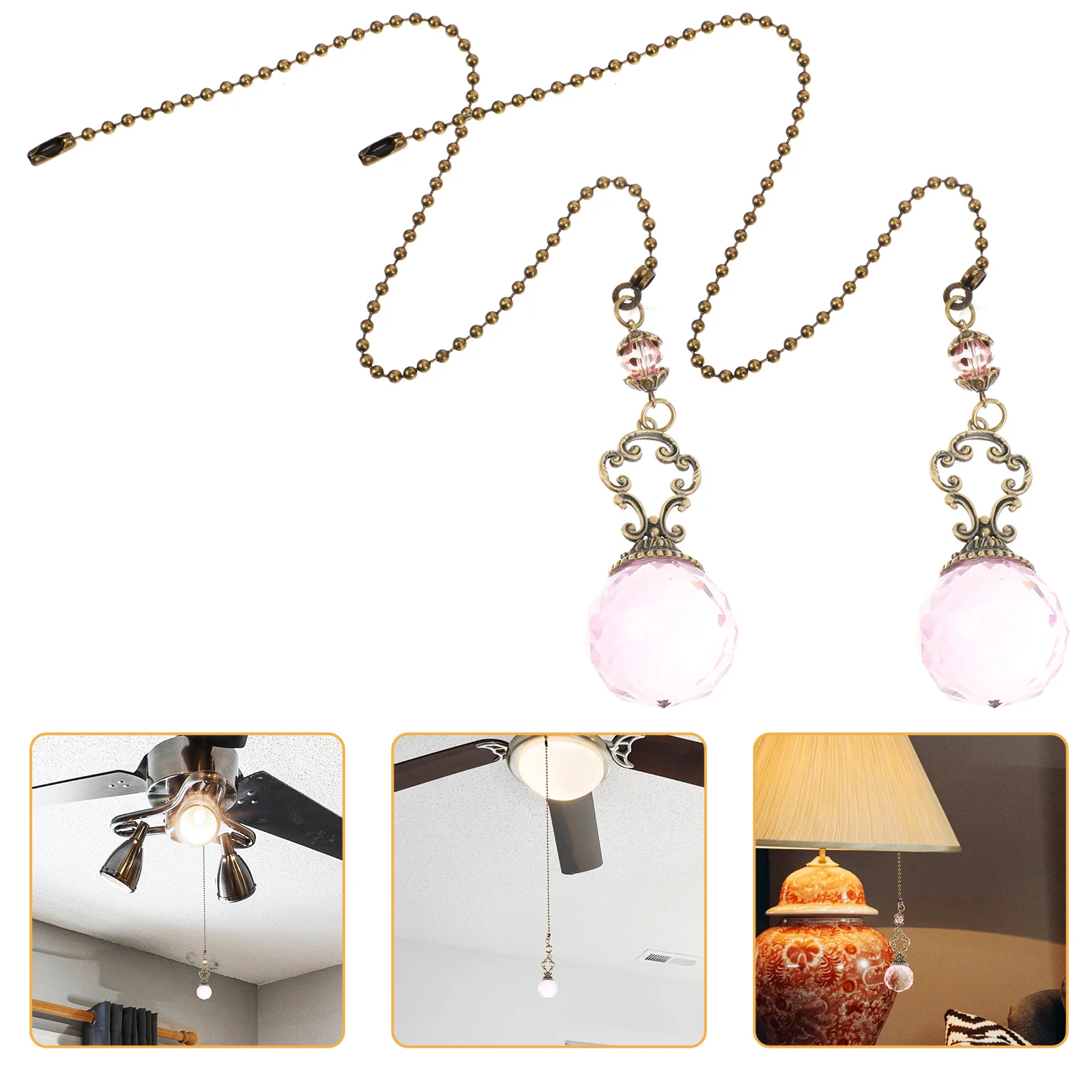 

2pcs Lighting Beaded Pull Extender For Ceiling Fan Lamp Accessories Decorative Chain Bedside Light Pulling Chain Pendant Blinds