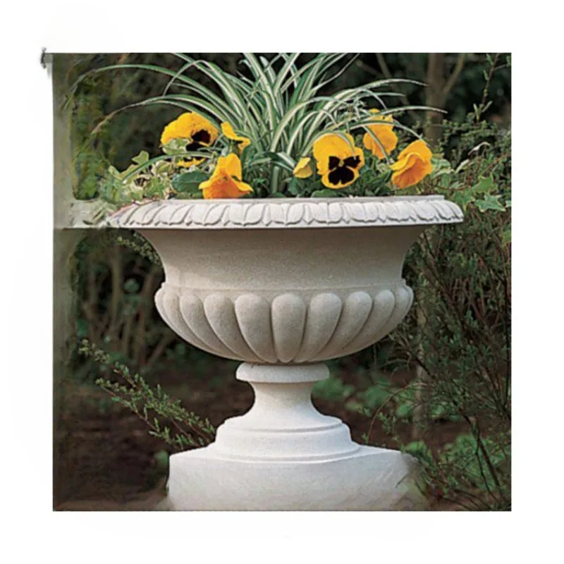 Outdoor Garden Decoration Natural Stone Marble flowerpot For Sale