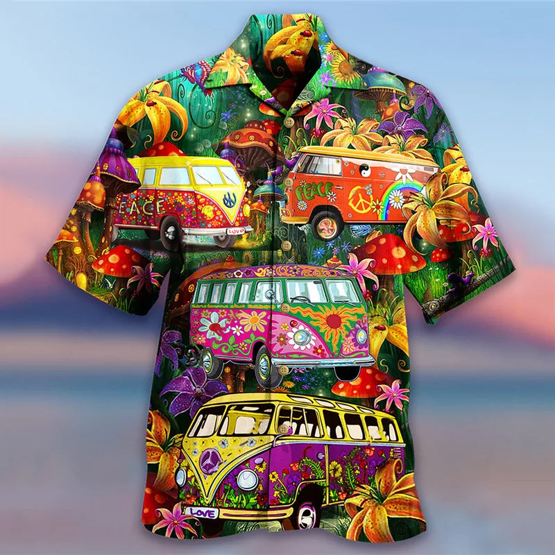 Summer Hot Sale Hawaiian Shirt for Men 3d Cartoon Flamingo Men\'s Shirt Beach Oversized Funny Men\'s Clothing Fashion Short Sleeve