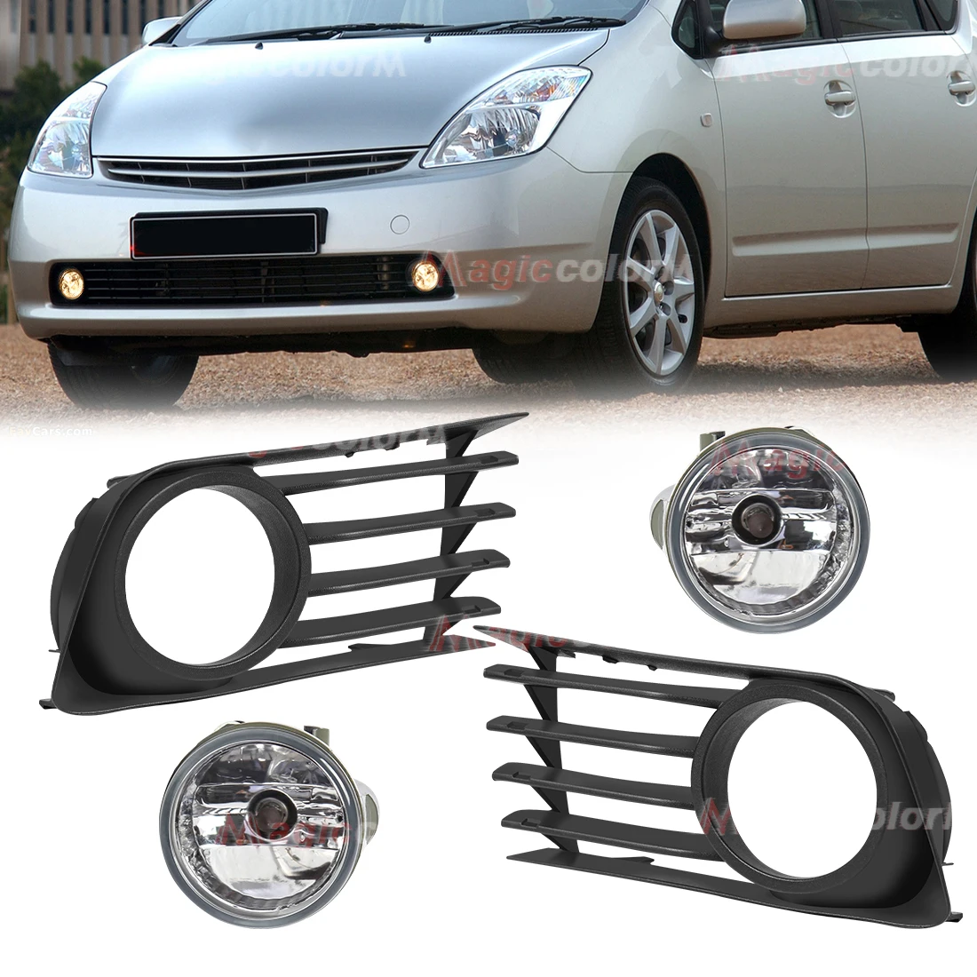 

Светодиодный противотуманный фонарь, решетка, панель, крышка для Toyota Prius 2004-2009, передний бампер, противотуманная фара, водонепроницаемая, 12 В, 53113-47030 53112-47030