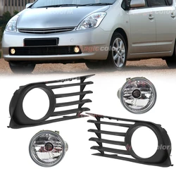 LED Fog Light Grill Frame Panel Cover For Toyota Prius 2004-2009 Front Bumper Fog Lamp Waterproof 12V 53113-47030 53112-47030