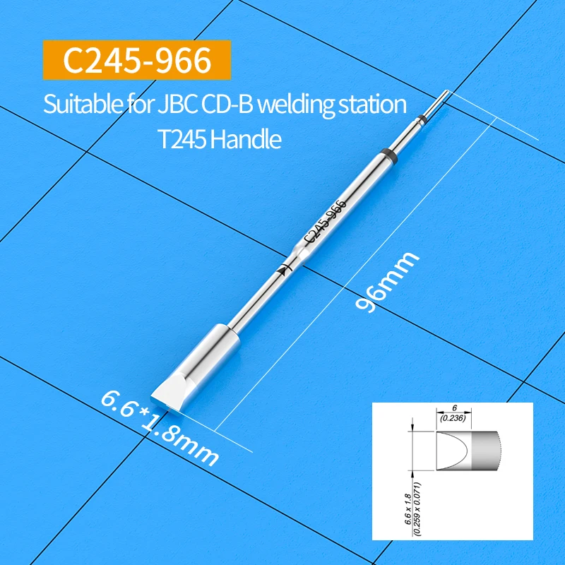 NONE OEM C245 Lötkolbenspitzen C 245906 /907/908/966/911/944/866/808/811/844 Lötspitze vom Meißeltyp, kompatibler JBC T245-Griff 6
