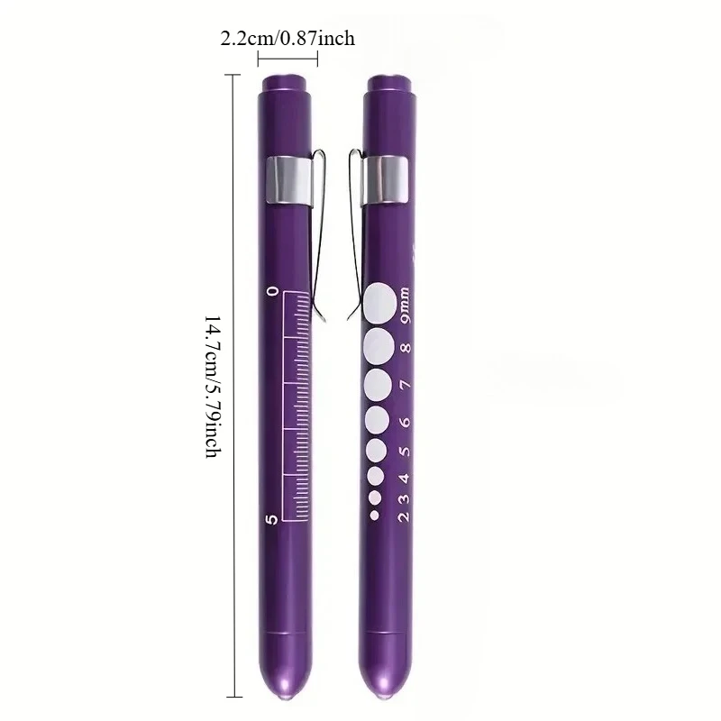 Purple Aluminum Alloy Pen Light LED Flashlight - White Light (Battery Not Included)