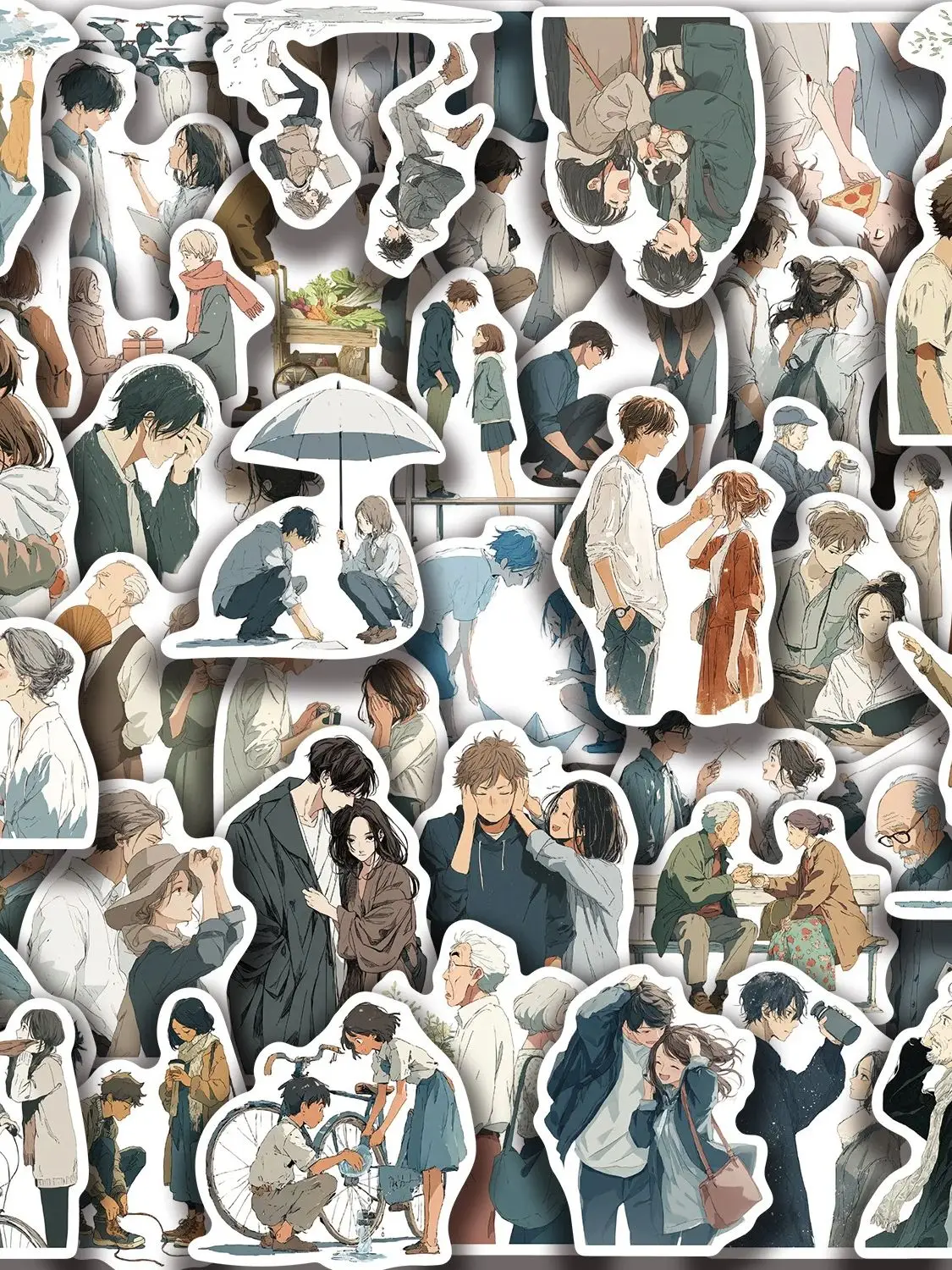 AliExpress NONE 50Pcs  Cute Romantic Couple Love Avatar Cartoon Sticker DIY Notebook Bike Phone Laptop Luggage Skateboard Graffiti Decals