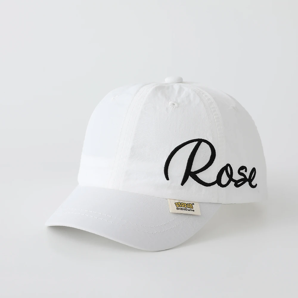 

Children's fresh and sweet style handwritten "Rose" embroidered letter quick-drying baseball cap for outdoor trips