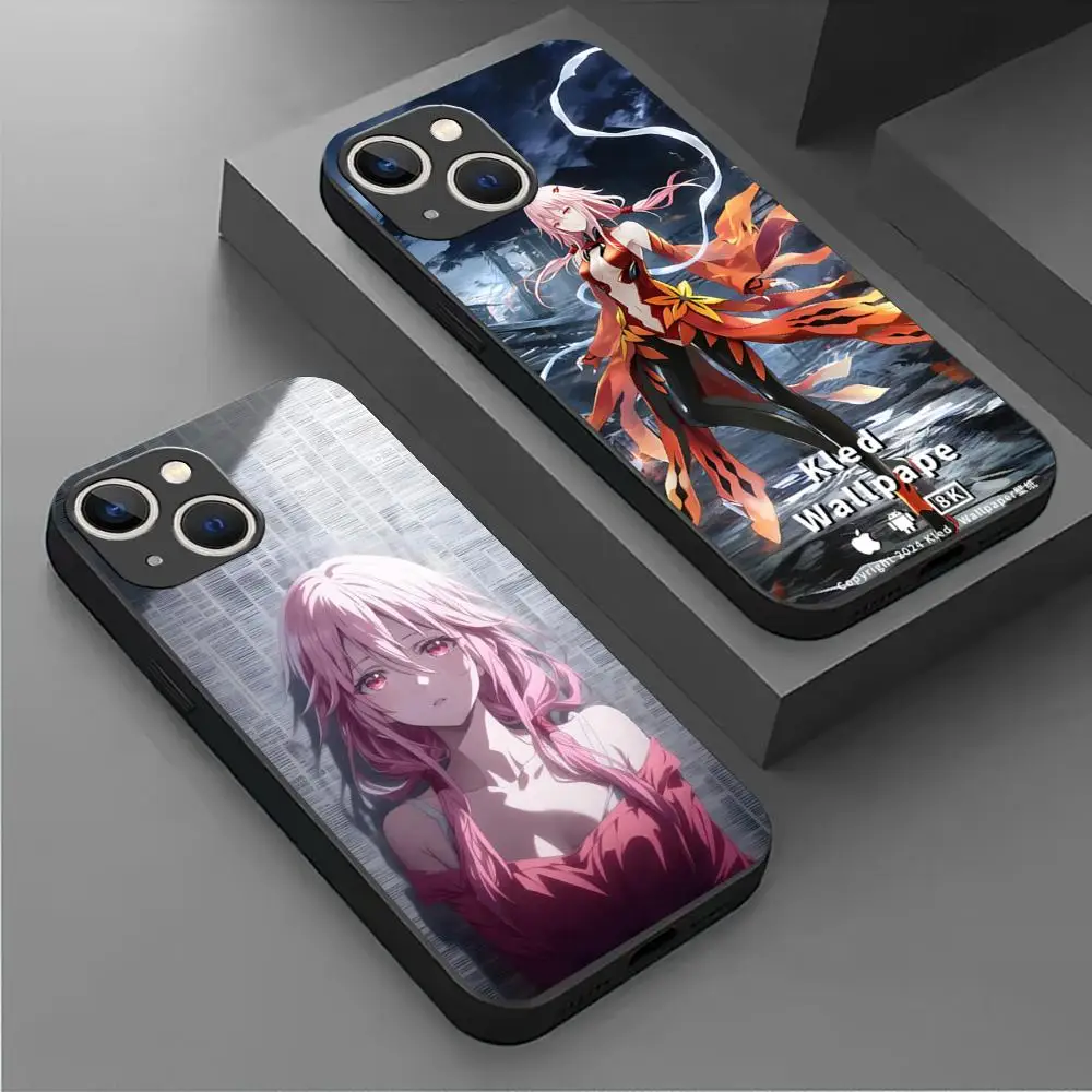 Guilty Crown Yuzuriha Inori Phone Case For iPhone 16 15 14 13 12 11 X XR XS 8 Plus Mini Pro Max Soft black Shockproof Cover