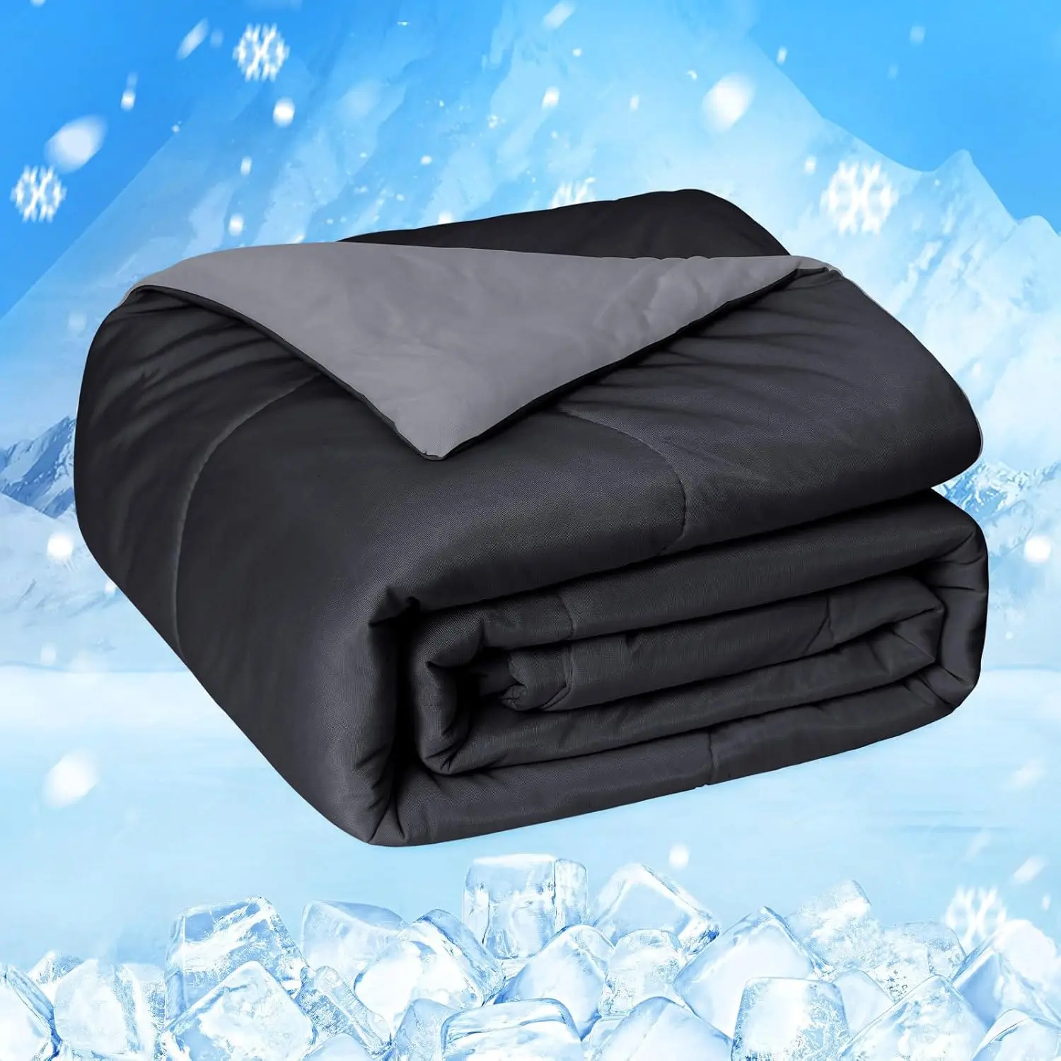 

Cooling Comforter Japanese Double-Sided Cold Tech Fabric Cooling Blanket for Night Sweats Hot Sleepers, Q-Max 0.45 Soft Breathab