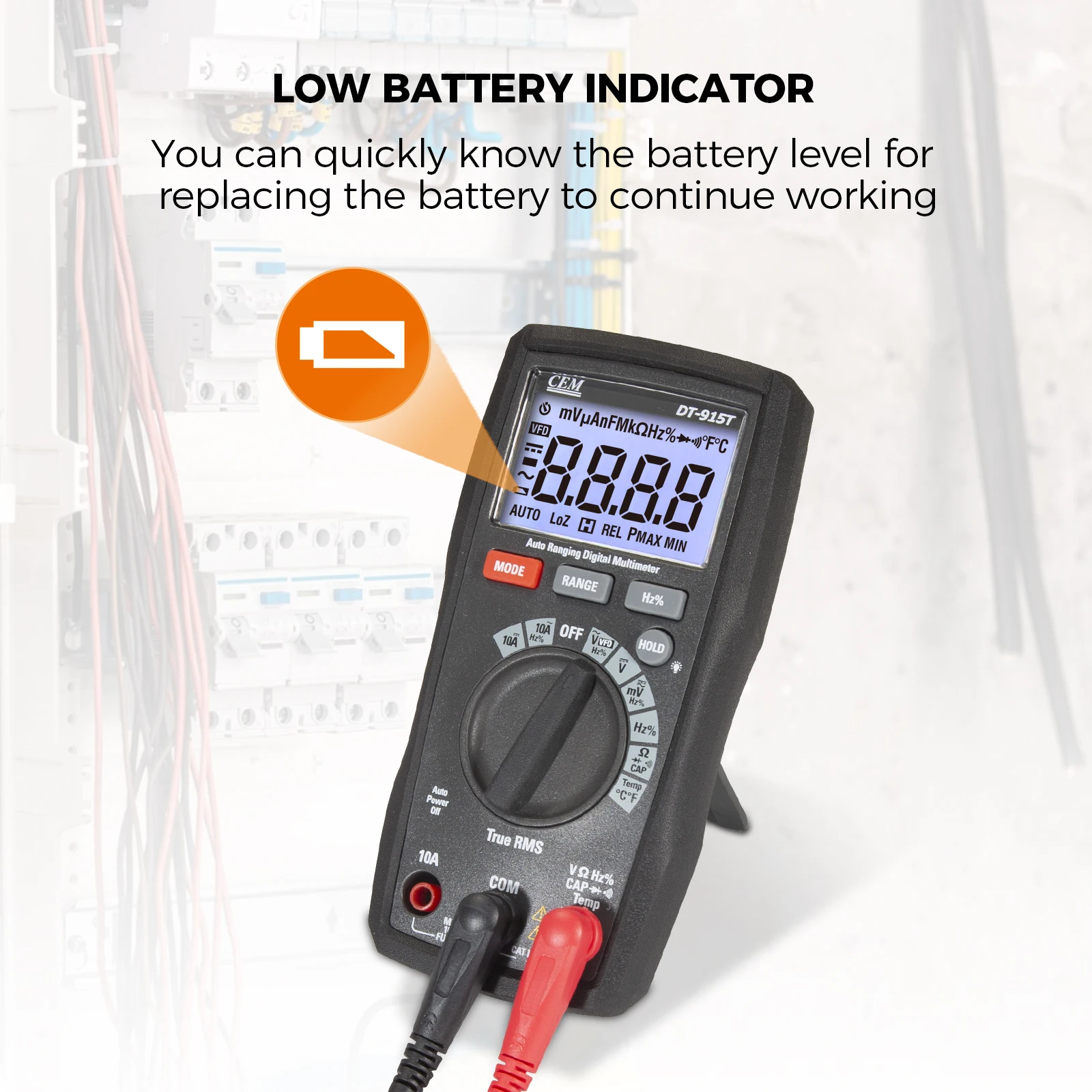 CEM DT-915T nuovo palmare 6000 conteggi VFD AC DC Tester multimetro digitale di tensione e corrente