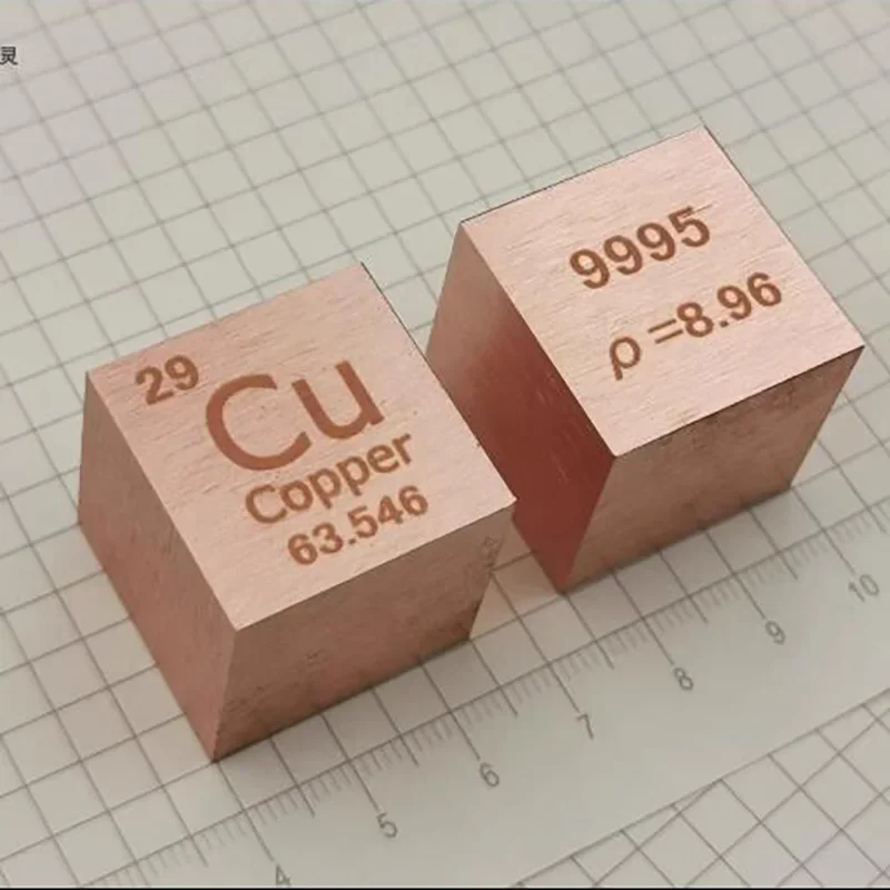 10mm 25.4mm Copper Cube Periodic Table Collection Metal Element Cubes