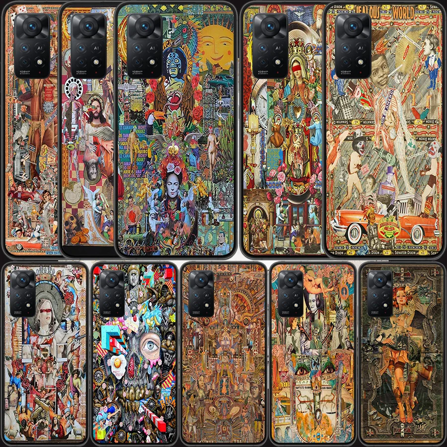 Complex picture digital collage Phone Case For Redmi Note 13 Pro 5G Plus 12 12C 10 10A 10C 9 9A 9C 9T 8 8A K60 K70 Pro Xiaomi Co