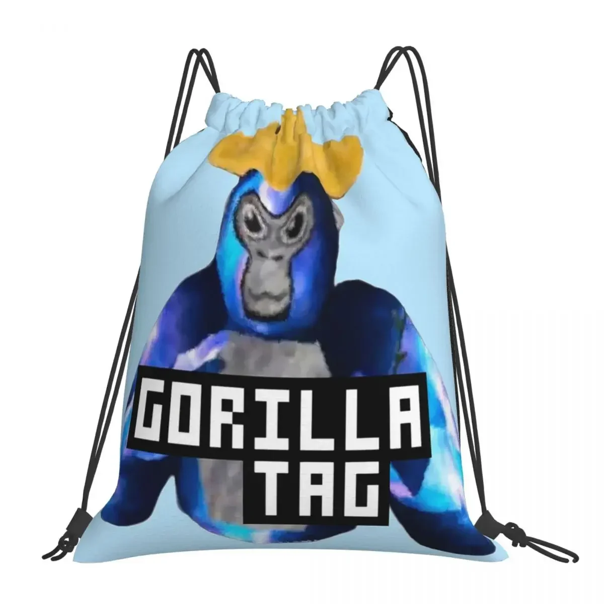 Gorilla Tag Yellow Hat Gorilla Tag Merch Backpacks Drawstring Bags Drawstring Bundle Pocket Sports Bag BookBag Travel Students