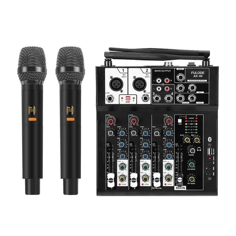 Fuluode Microphone Kit Mixer With Professional Sound Effect Adjustment & Real-Time Sound Quality Optimization For Live Streaming