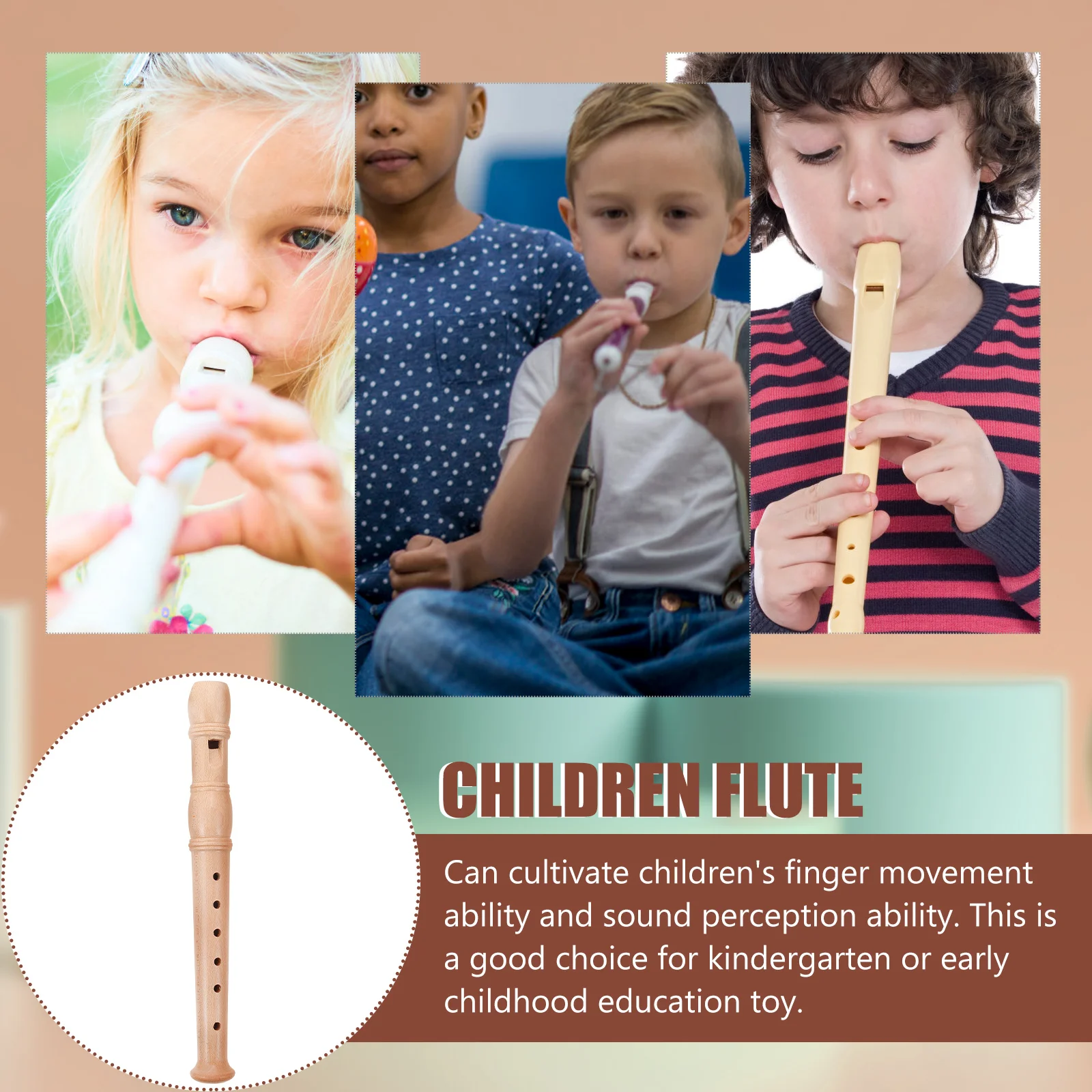 Wooden Children's Clarionet Beak Flute Clarinetes Wind Instrument Recorder Children’s Toys