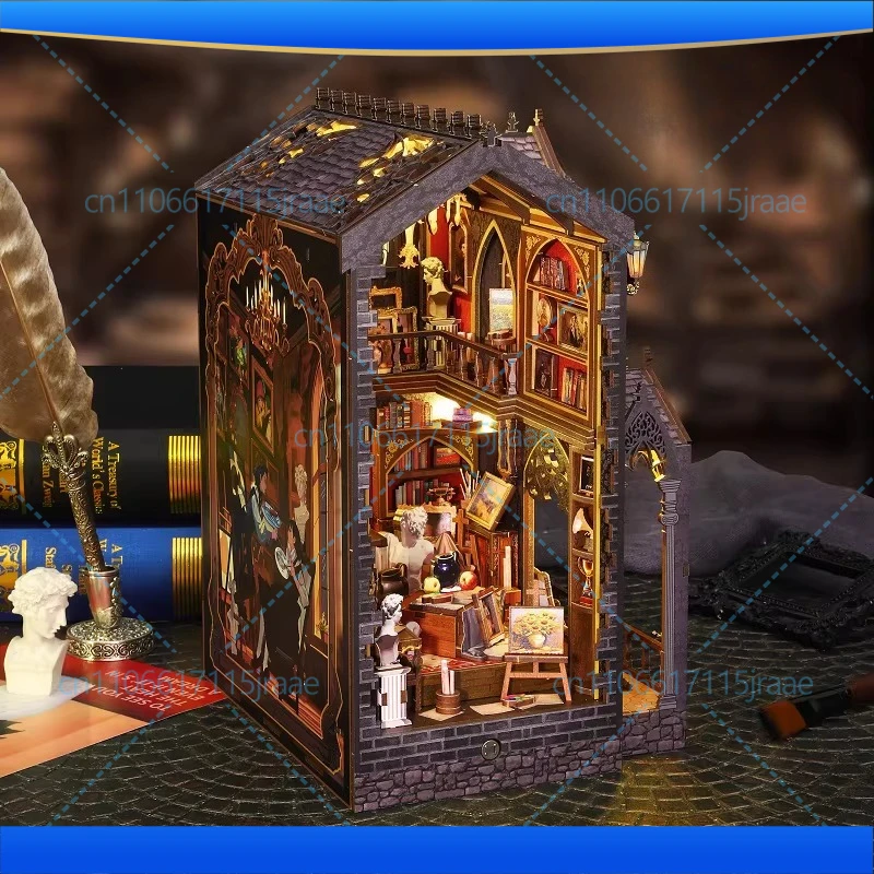 Wonderful studio book wooden hand assembly bookshelf home bookend decoration