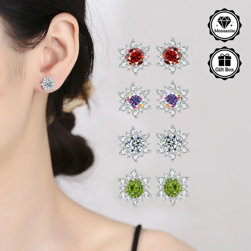 

LAMVOICE needles for women, S925 sterling silver needles, stud earrings, moissanite needles, needles with gift box