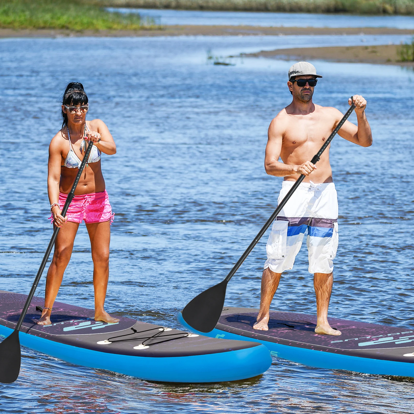 Tabla de Paddle inflable de 11 ', tabla de surf con bolsa, bomba de paleta de aluminio